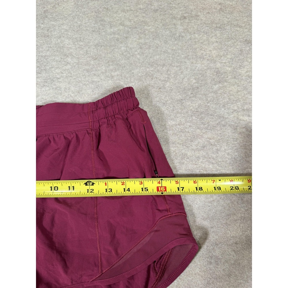 Lululemon Running Shorts Womens 4 Purple Lined Zip Pocket Mesh 3 In Split Hem - Picture 10 of 15